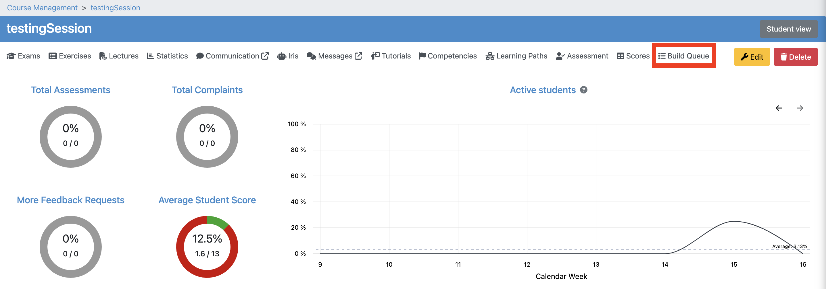 Build Queue Course Management