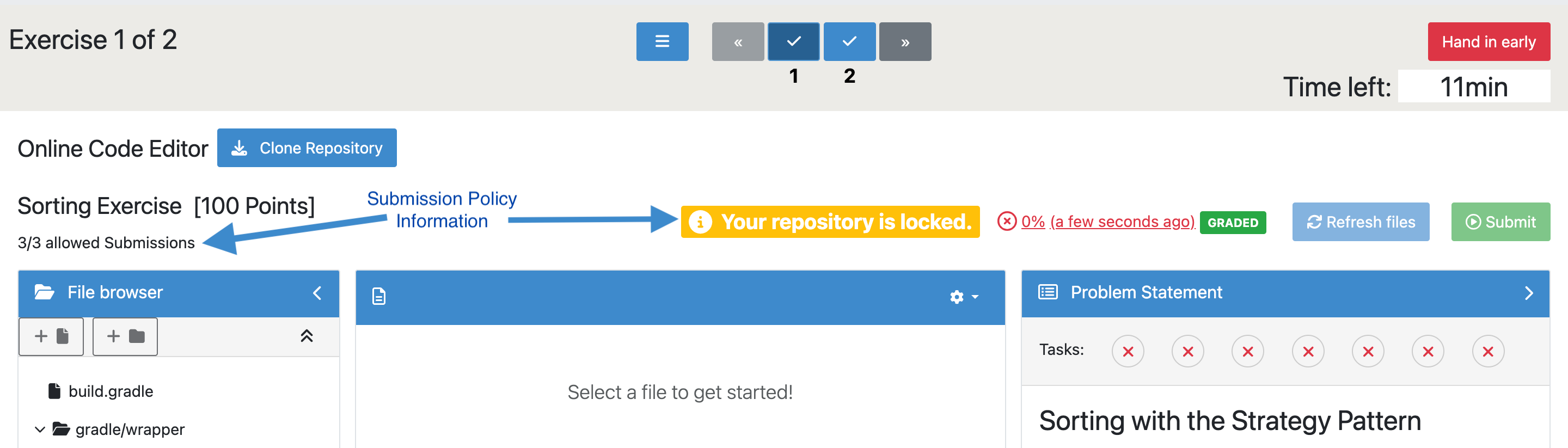 Effect of the Lock Repository Policy