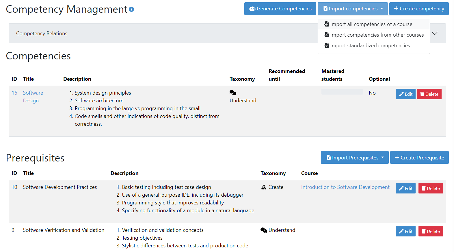 Manage Adaptive Learning (Instructor) — Artemis documentation