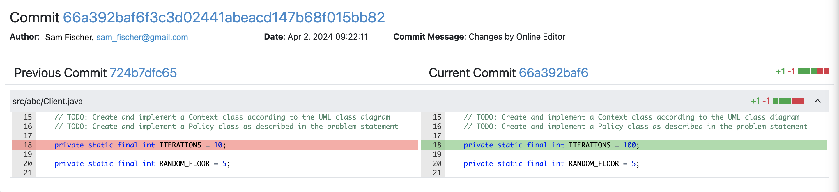 Commit Diff View