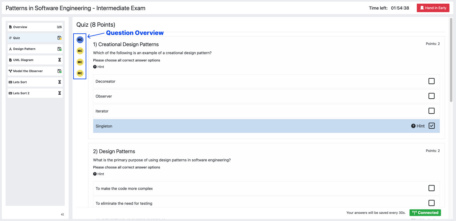 Participating in Quiz Exercises